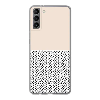 Produktbild von MuchoWow® Handyhülle Schutzhülle Hülle für Samsung Galaxy S21 Plus Polka dots - Weiß - Schwarz Silikon Softcase Handy Hülle - Handy-Tasche