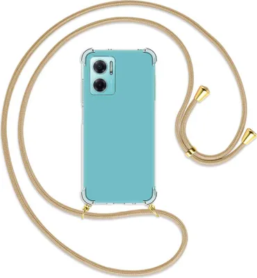 Produktbild von Handykette Backcover-Schutzhülle mit Band (Metall goldfarben) für Xiaomi Redmi 10 5G / Note 11E - caramel