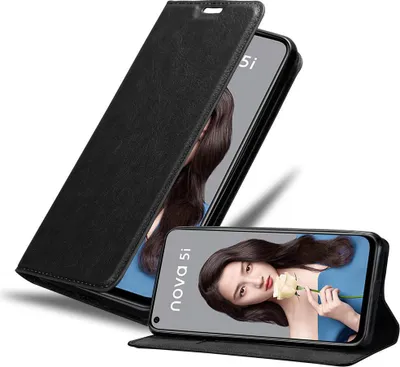 Obrázek produktu pro Cadorabo Case for Huawei NOVA 5i / P20 LITE 2019 Protective Case in Black Obal na mobilní telefon s magnetickým zavíráním