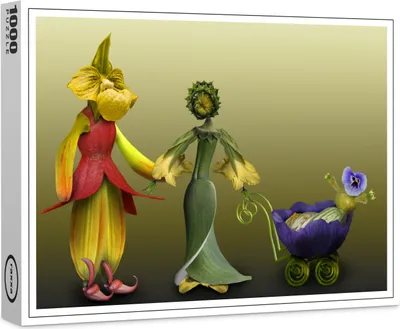 Produktbild von raxxa Premium-Puzzle "Blumenfamilie", 1000 Teile