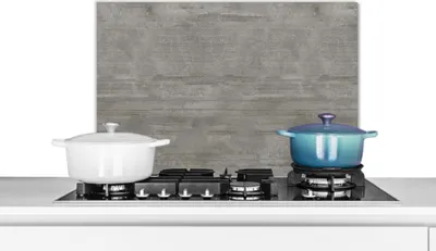 Produktbild von KitchenYeah®  Spritzschutz Küche - Küchenrückwand - Wandschutz für Herd und Spüle - Muster - Beton - Grau 60x40 - Alu-Dibond (Alternative zum Spritzschutz aus Glas) - Hitzebeständig - Herdspritzschutz
