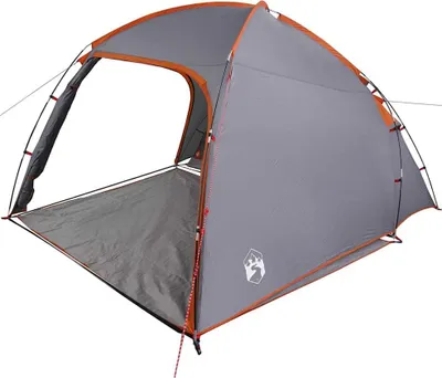 Produktbild von vidaXL Hütten-Zelt mit Dach Grau und Orange 370 x 230 x 185 cm Taft