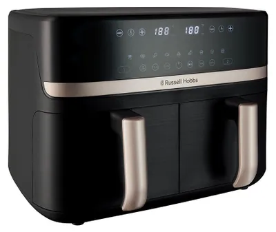 Immagine prodotto di Russell Hobbs SatisFry Dual Basket Heißluftfritteuse Doppia 9 L Indipendente 2800 W Friggitrice ad aria calda Nero