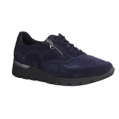 Immagine prodotto di Waldläufer K-Ramona Orthotritt 626K02-194 scarpe stringate da donna, pelle/tessuto, navy - scarpe da donna, scarpe comode stringate, blu, pelle/tessuto ( nalastretch bronx)