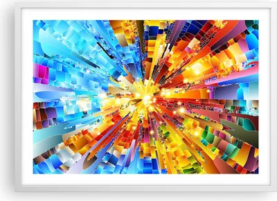 Produktbild von Gerahmtes Poster - Weißer Rahmen - Abstraktion modern - 70x50 cm - Wand Bild - Wanddeko - Wandbilder - Kunstposter - Wandposter - Bilderrahmen - Bilder - Kunstdruck - Wandbild - P2WAA70x50-3982
