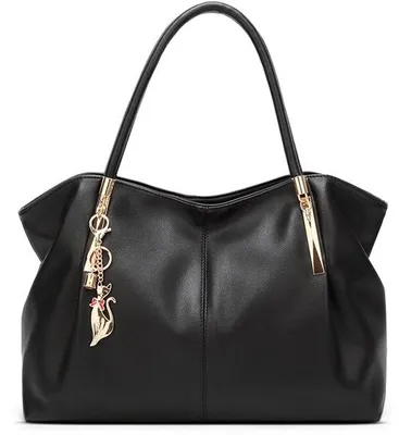 Immagine prodotto di Elegante borsa a tracolla in pelle, grande, impermeabile, nera, per il lavoro, i viaggi e lo shopping