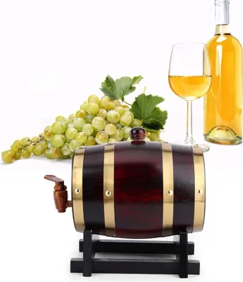 Image de 1.5L Vintage Oak Wooden Wine Barrel Keg Bucket Accessoires de brassage pour la maison