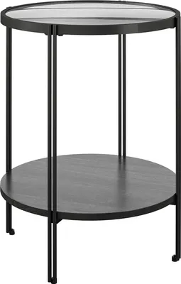 Produktbild von Beistelltisch >Ælva< Glas / Metall, in matt Schwarz - 44x55x44cm (BxHxT)