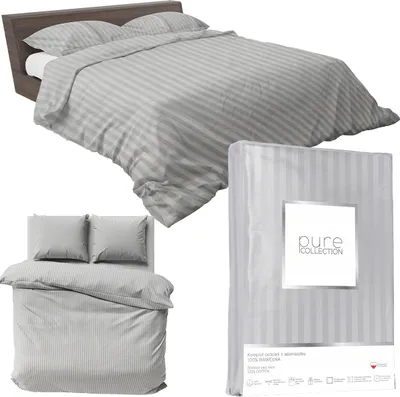 Produktbild von Deco4Home Satin-Bettwäsche | 180x200 cm | Baumwolle | Hellgrau