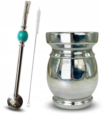 Immagine prodotto di Set Premium per Yerba Mate: Matero in legno di Palo Santo da 150 ml + Bombilla
