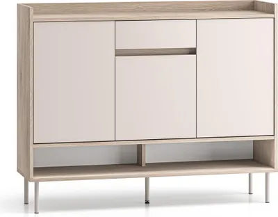 Produktbild von Flur Sideboard 120 cm breit in Beige mit Eiche, 3 Türen, 1 Schublade - VITTORIA-131