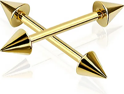 Produktbild von Brustwarzenpiercing Stab Piercing Spikes Spitzen Ohr Zunge Barbell Hantel 1,6 mm 16 mm