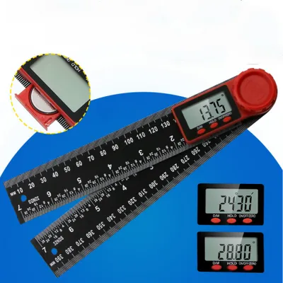 Produktbild von 2 in 1 Digitalanzeige Winkellineal Winkelmesser Digitaler Messschieber Schwarzer Messschieber (0-200 mm)