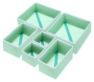 Faltbare Aufbewahrungsbox, 6 Fächer, Stoff, Grün