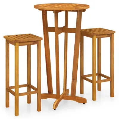 Produktbild von vidaXL 3-tlg. Gartenbar-Set Massivholz Akazie