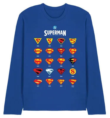 Image de T-shirt "Evolution" Superman, coupe unie, manches longues, pour hommes et femmes, modèle TV41040 (Taille L), couleur bleu roi