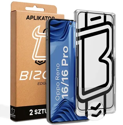 Produktbild von Gehärtetes Glas mit Applikationsrahme für Oppo Reno16 / Reno16 Pro 5G, Bizon Glass Aplikator Edge, 2 Sets