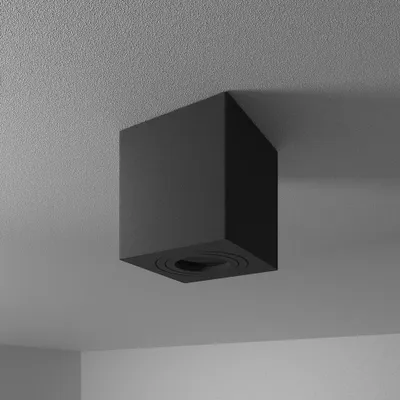 Image de HOFTRONIC - Spot en saillie plafond carré GU10 IP65 Noir