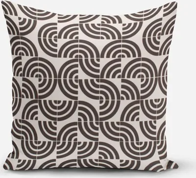 Produktbild von SCHÖNER LEBEN. Kissenhülle Retro Quadrat Bogen schwarz weiß Größe 80x80cm (HxB) 80x80cm (HxB) Größe
