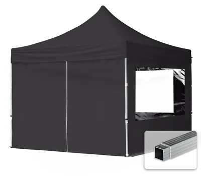 Produktbild von TOOLPORT 3x3m Aluminium Faltpavillon, inkl. 4 Seitenteile, schwarz