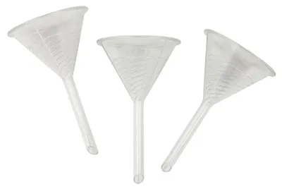 Trichter 140 mm, Ablauf 10 mm, 3 Stück, transparent