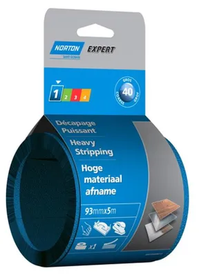 Produktbild von Norton Expert Schleifrolle mit Klettbeschichtung 93 mm x 5 mtr K40