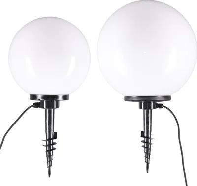 Produktbild von Kugelleuchten Außenleuchte Kugellampe 2er-Set Ø 30/40cm Erdspieß Lampe Garten