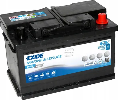 Obrázok produktu pre Exide EP600 Dual AGM zásobná batéria štartovacia batéria 12 V 70 Ah 600 Wh
