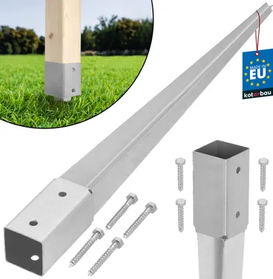 Produktbild von KOTARBAU® Einschlagbodenhülse 46 x 46 mm Länge 600 mm Feuerverzinkt Pfostenträger Einschlaghülse für Vierkantholzpfosten Bodenhülse Anker Stahl Bodenanker