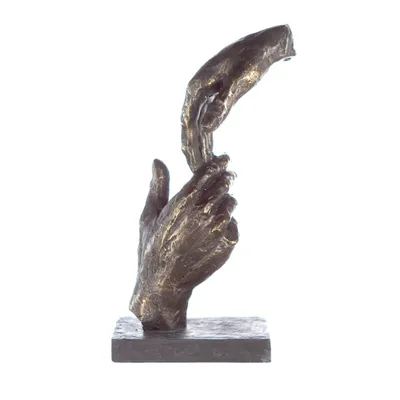 Image de Gilde Skulptur, Hände, "Two hands", Poly, bronzefarben, VE 1, L. 8 cm, B. 13 cm, H. 29 cm 89236 4001250892366