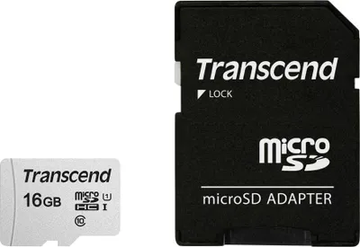 Immagine prodotto di Transcend microSDHC 300S-A 16 GB Classe 10 UHS-I U1