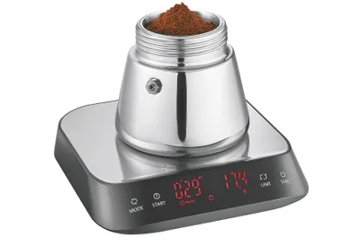 Zdjęcie produktu dla GEFU PREZISO, Elektroniczna waga kuchenna, 3 kg, 0,1 g, Czarny, Stal nierdzewna, Plastik, Silikon, Stal nierdzewna, Stal nierdzewna