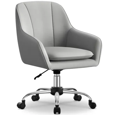 Image de Chaise de bureau ergonomique Adormii, pivotante à 360°, réglable en hauteur, chaise de bureau supportant jusqu'à 150 kg, idéale comme chaise de maquillage pour bureau ou chambre