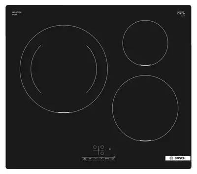 Immagine prodotto di Piano cottura a induzione 60 cm 3 fuochi nero Bosch PIJ611BB5E