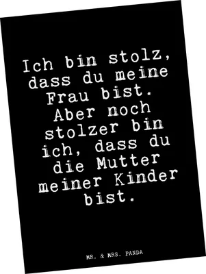Produktbild von Mr. & Mrs. Panda Postkarte Ich bin stolz, dass... - Schwarz - Geschenk, Ehefrau Spruch, Sohn Geburt, Ansichtskarte, schöner, Ansichtskarten, Fotokarte, Sprüche, Tochter