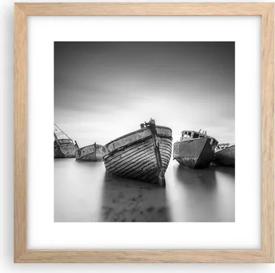 Produktbild von Gerahmtes Poster - Rahmen in heller Eiche - £ódŸ Wrack Schiff - 30x30 cm - Wand Bild - Wanddeko - Wandbilder - Kunstposter - Wandposter - Bilderrahmen - Bilder - Kunstdruck - P2NAC30x30-4999