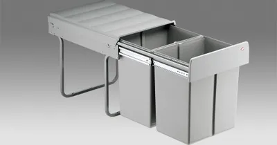 Produktbild von WESCO Einbau-Abfallsammler Double Master Maxi 40 DT - 2 x 20 Liter, Vollauszug, Drehtür