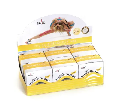 Produktbild von Nasara Kinesiologie Tape 5m x 5 cm 6er Box : gelb Farbe: gelb