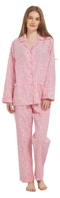 Produktbild von Damen-Pyjama-Set mit langen Ärmeln, aus Baumwolle
