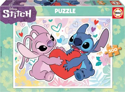 Image de Educa - Disney Stitch - Puzzle de 500 pièces pour adultes. Taille : 48 x 34 cm. Comprend le puzzle Cola Fix. + de 11 ans (19911) EDUCA
