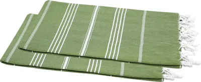 Produktbild von Hamamtuch Set 100x180 cm | 2 Stück | Sultan Style olivgrün