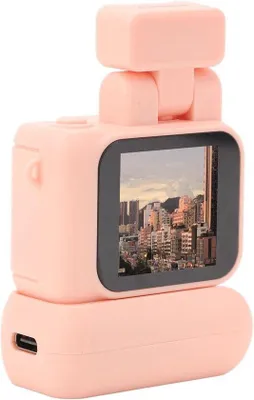Zdjęcie produktu dla Mała cyfrowa kamera HD 1080p z 3,5-calowym kolorowym wyświetlaczem i baterią 480 mAh do vlogowania, w kolorze różowym.