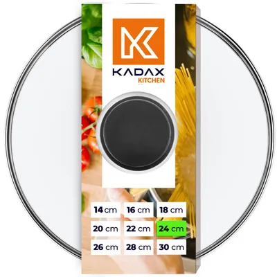 Produktbild von KADAX Glasdeckel mit schwarzem Silikongriff "Tolfa", hitzebeständiger Topfdeckel, 24 cm
