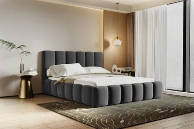 Produktbild von MR GROUP Polsterbett mit Bettkasten ohne Matratze CAPRI 160x200 cm Stauraumbett Holzlattenrost Doppelbett trinity 15 - dunkelgrau
