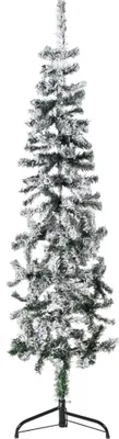 Produktbild von The Living Store Künstlicher Halb-Weihnachtsbaum mit Schnee Schlank 150 cm