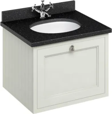 Produktbild von Casa Padrino Luxus Hänge-Waschschrank / Waschtisch mit Granitplatte und Schublade - Jugendstil Design