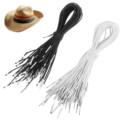 60 Gummibänder mit Haken, weiß/schwarz, 30 cm, 1,5 mm