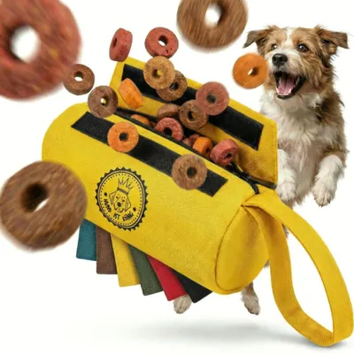 Produktbild von HUND IST KÖNIG Futterbeutel Hund - Futterdummy Hunde - Apportierbeutel für Hunde mit Handschlaufe, perfekt für Dummy Hundetraining