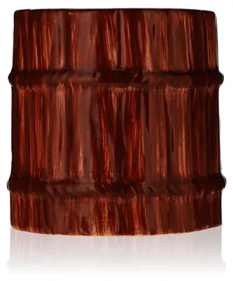 Produktbild von Bumbu Rum Glas 0,34l Becher Keramikbecher, Rum-Barrel, Zuckerrohr-Optik