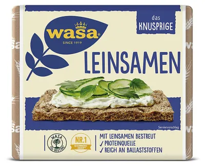 Zdjęcie produktu dla Pieczywo chrupkie Wasa Fit and Vital posypane siemieniem lnianym 225g